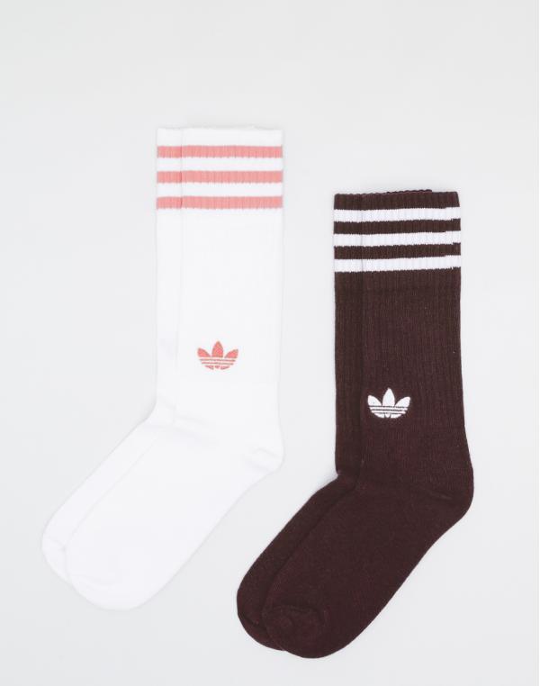 Adidas Originals Solid Crew 2PP Maroon/ White/ White/ Tactile Rose 43-46