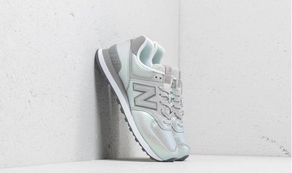 New Balance 574 Metallic Grey/ Green