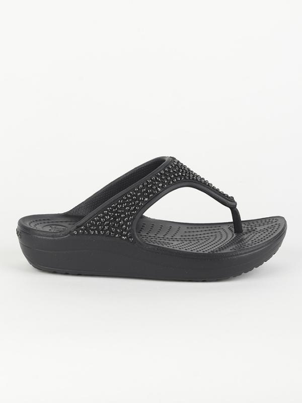 Žabky Crocs Women's Sloane Embellished Flip Černá