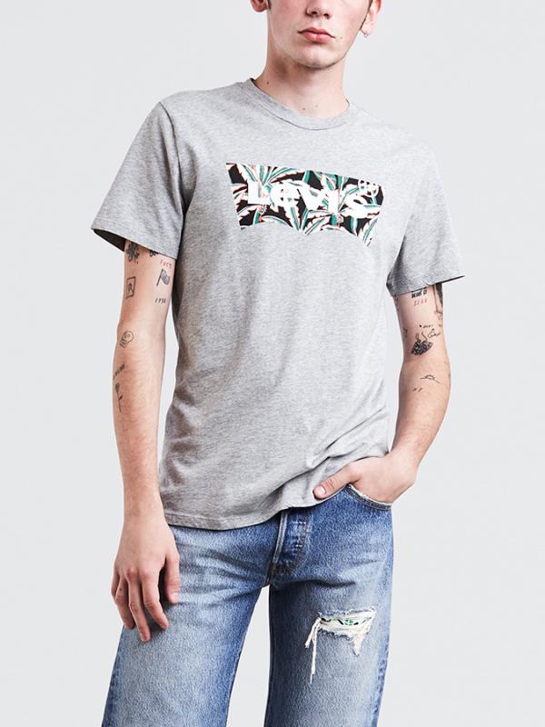 Tričko LEVI'S Housemark Graphic Tee Hm ssnl Fill Midt Šedá