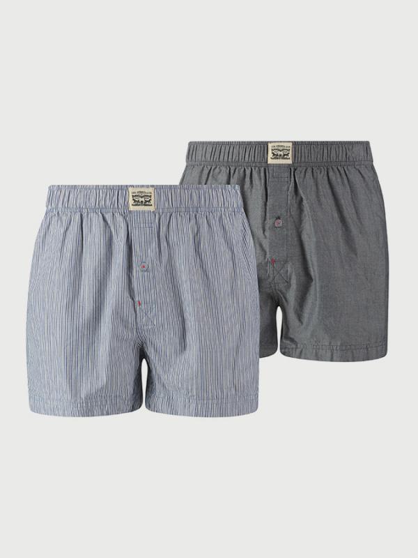 Boxerky LEVI'S 300Ls Striped Chambray Woven Boxer 2 Pack Barevná