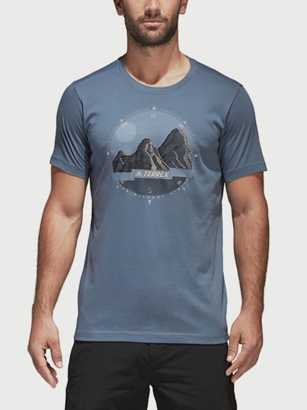Tričko adidas Performance M Compass Tee Modrá
