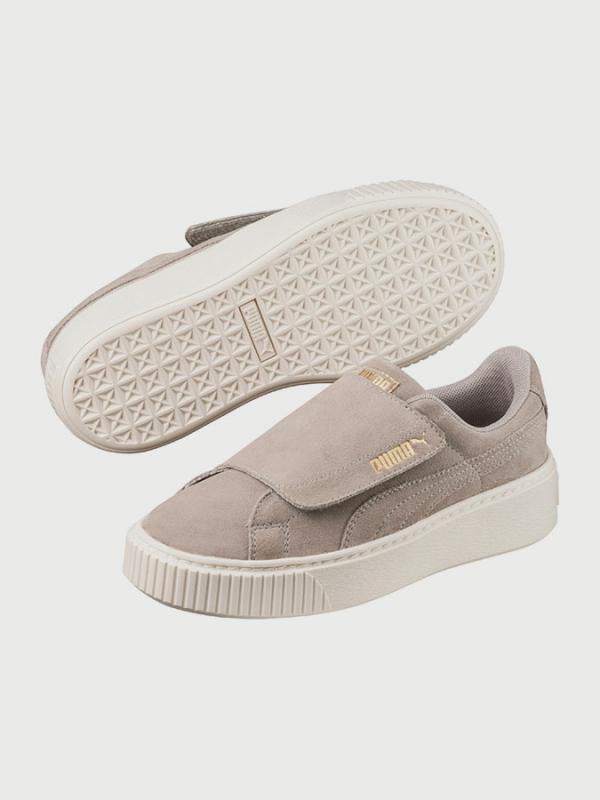 Boty Puma Suede Platform Strap Jr Šedá