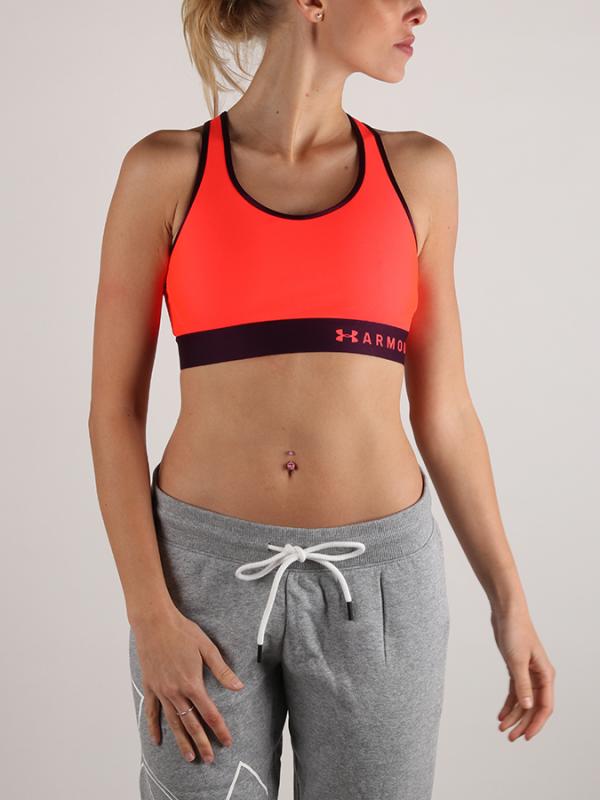 Kompresní podprsenka Under Armour Mid Keyhole Oranžová