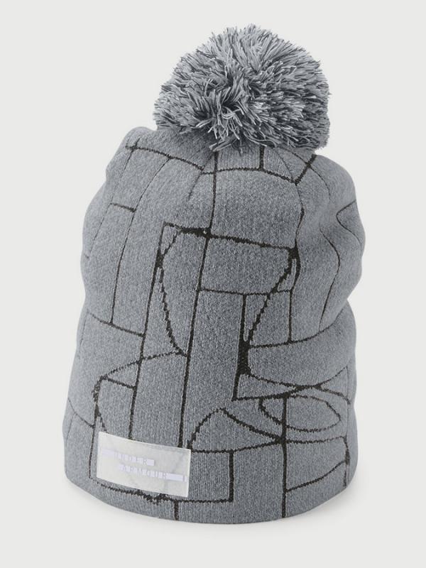 Čepice Under Armour Graphic Pom Beanie Šedá