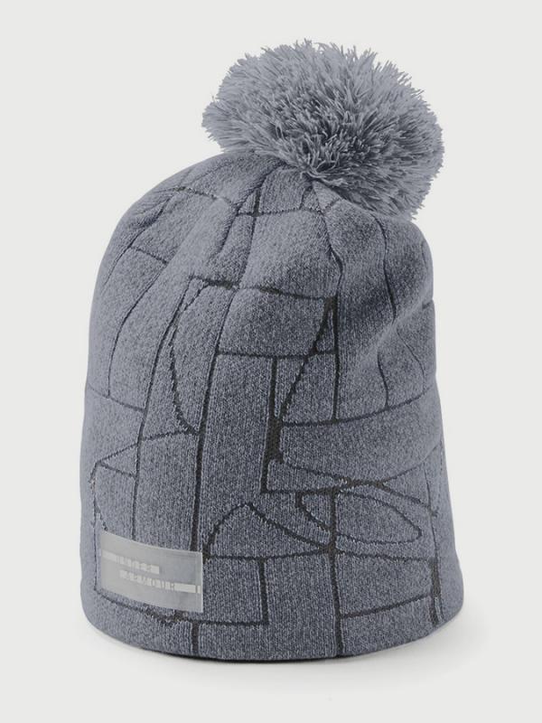 Čepice Under Armour Graphic Pom Beanie Modrá