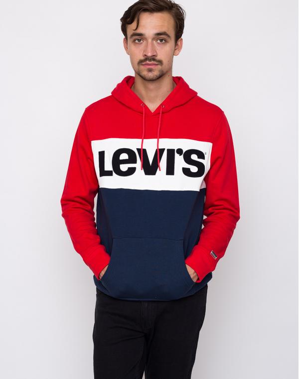 Levi´s® Colorblock Chinese Red / Marshmallow / Dress Blues/ Black Applique L