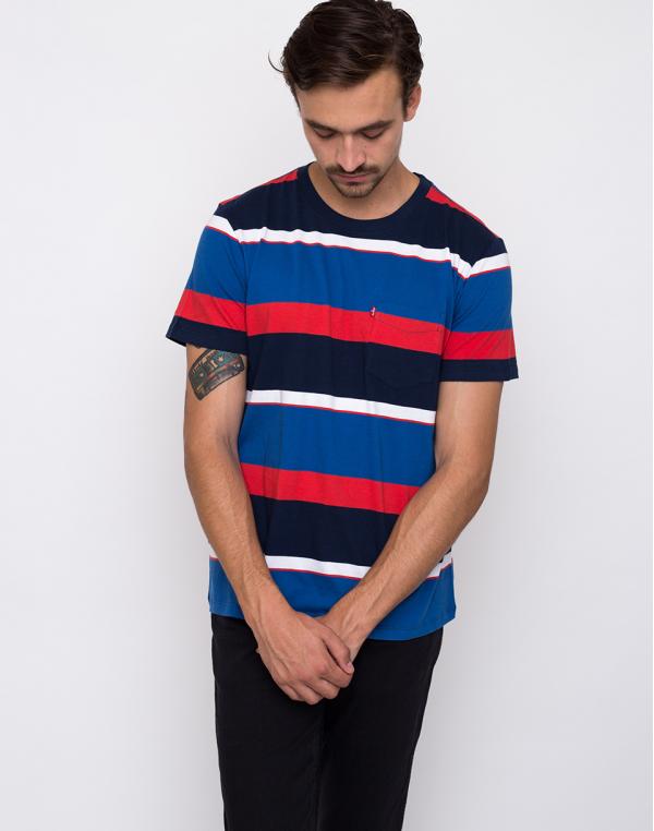 Levi's® Setin Sunset Pocket Sixties Rugby Dress Blues / Galaxy Blue / White / Aura Orange S