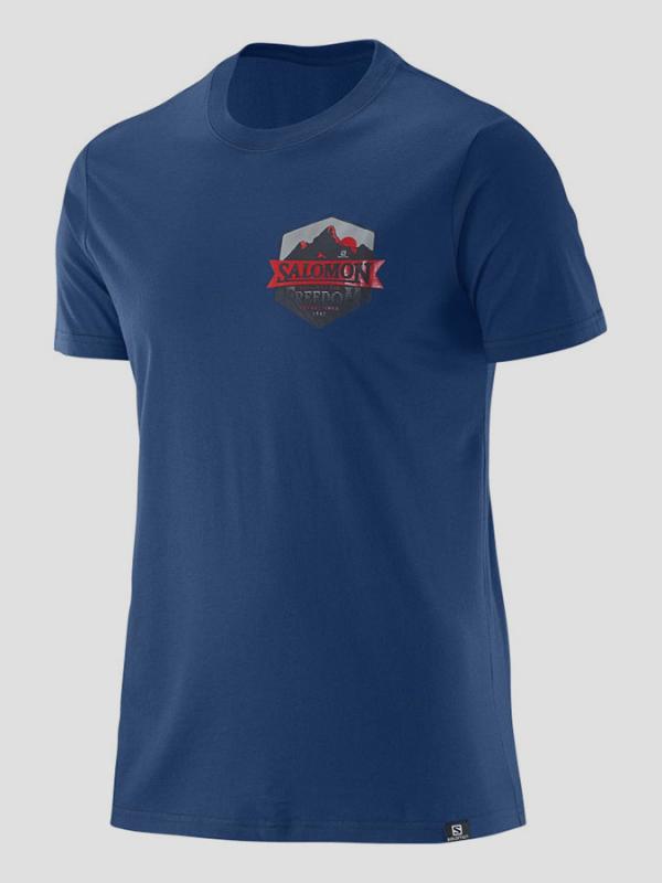 Tričko Salomon ULTIMATE SS COTTON TEE M Midnight Blue Modrá