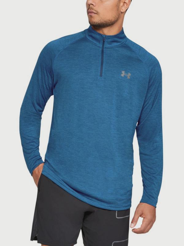 Tričko Under Armour Tech 1/4 Zip Modrá