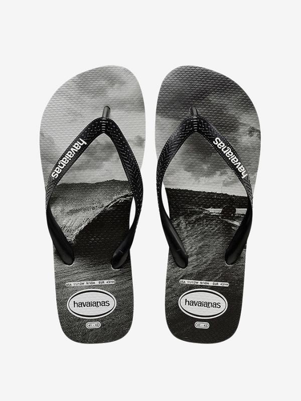 Žabky Havaianas Top Photoprint Black/White Šedá