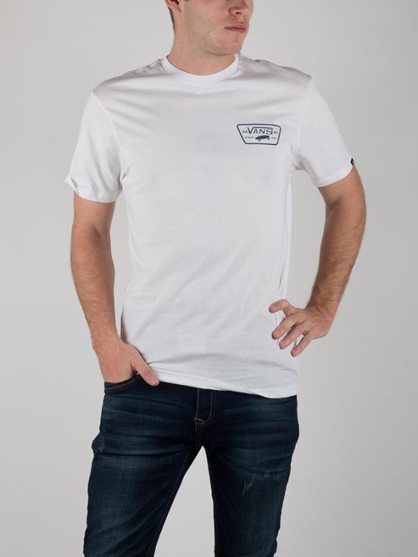 Tričko Vans Mn Full Patch Back S White-Baby Blue Bílá