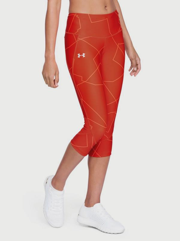 Kompresní legíny Under Armour Fly Fast Printed Capri Červená