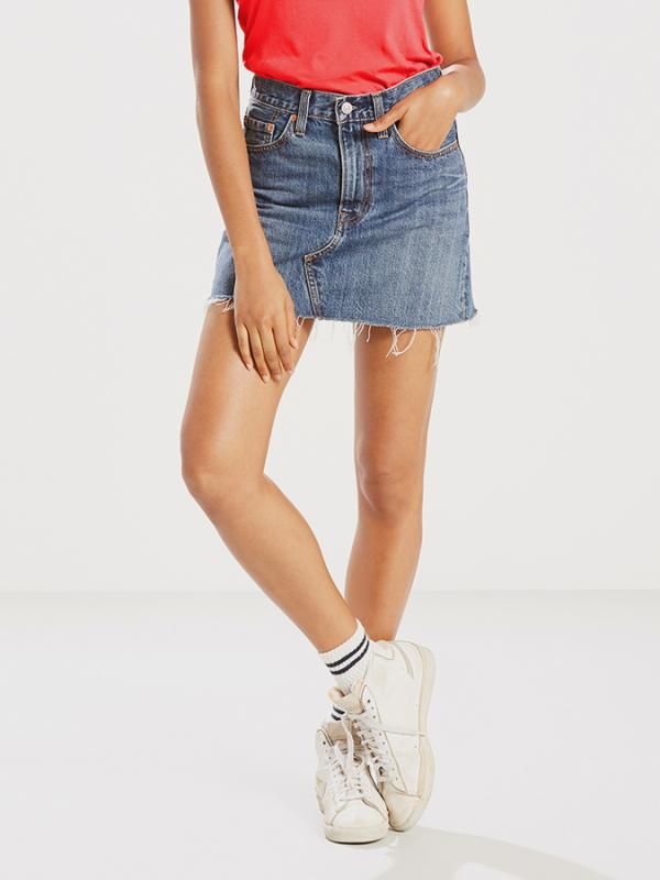 Sukně LEVI'S Deconstructed Skirt Beetlebum Modrá
