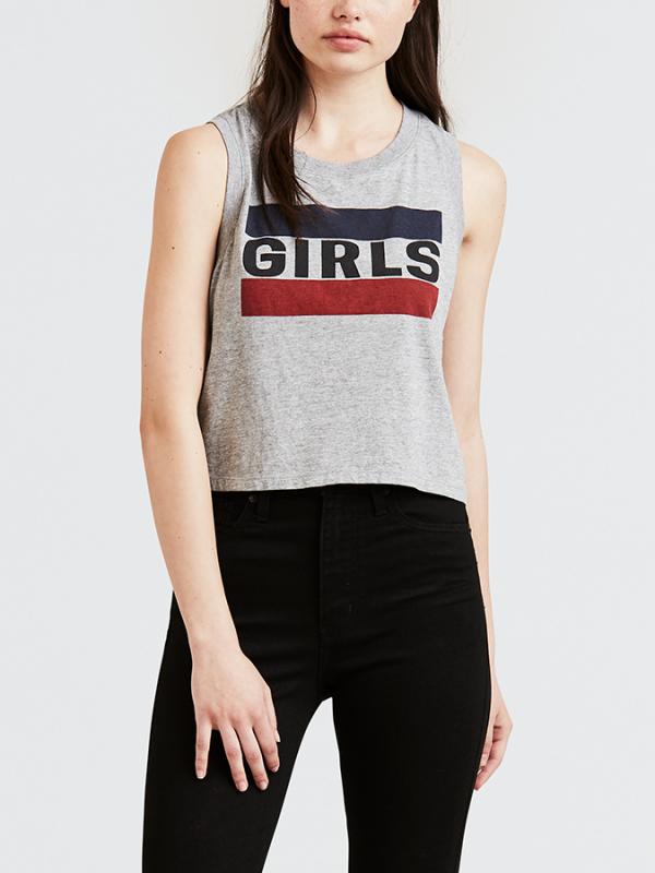 Tričko LEVI\'S Graphic Crop Tank Girls Tank Smokestack Šedá