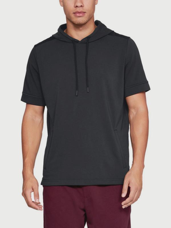 Tričko Under Armour Microthread Terry Ss Hoodie Černá