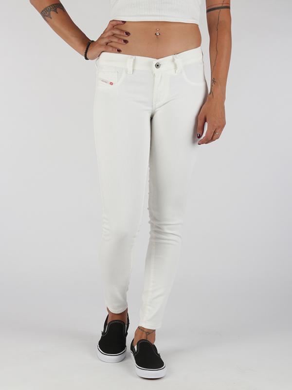 Džíny Diesel LIVIER-ANKLE-SP PANTALONI Bílá