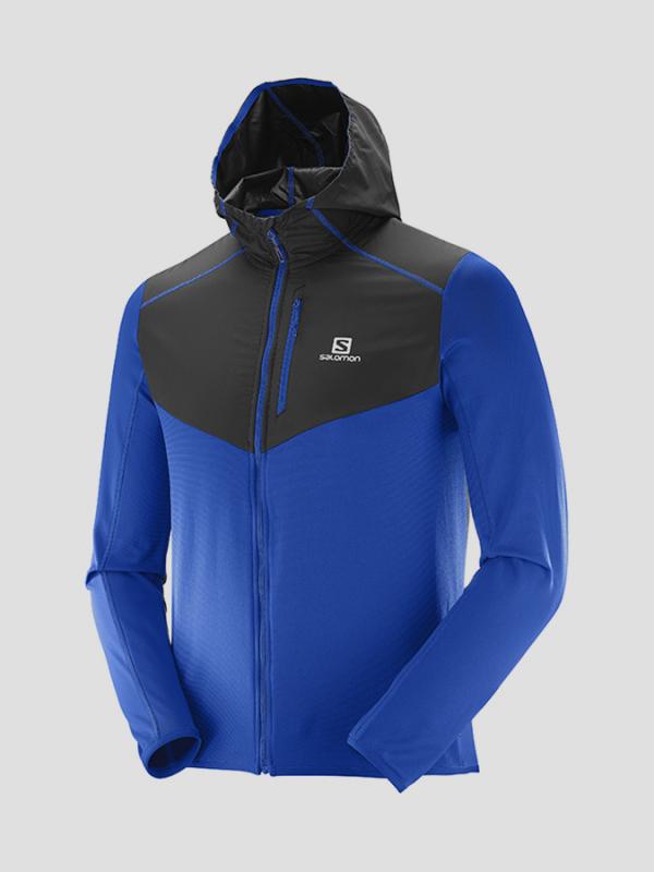 Bunda Salomon DISCOVERY WIND HOODIE M Surf The Web/BK Modrá