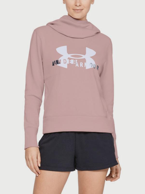 Mikina Under Armour Cotton Fleece Sportstyle Logo hoodie Růžová
