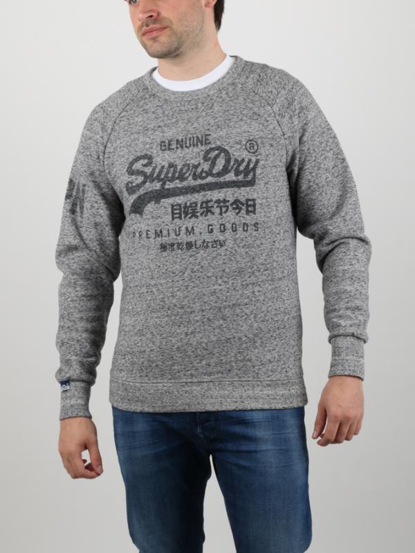 Mikina Superdry PREMIUM GOODS CREW Šedá