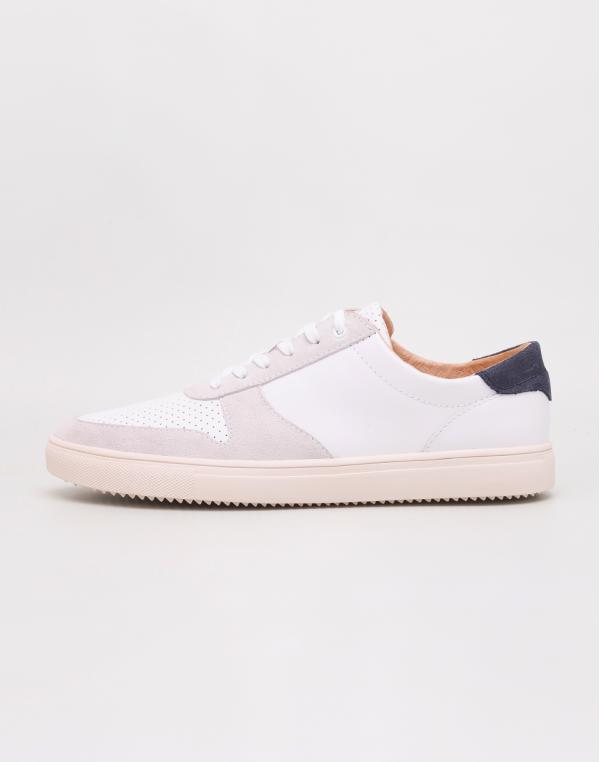 Clae Gregory White Full Grain Leather Navy 42