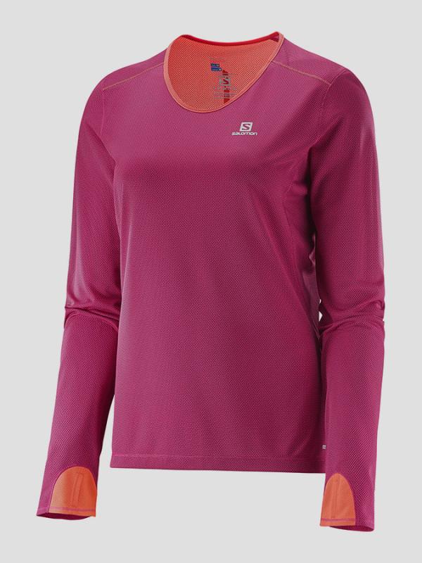 Tričko Salomon TRAIL RUNNER LS TEE W Gaura Pink/CORAL P Růžová
