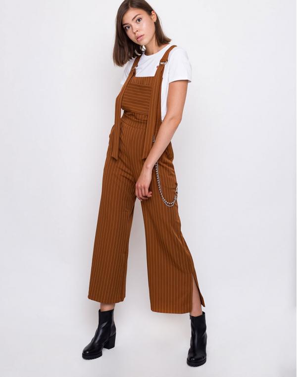 The Ragged Priest Strip Dungaree Tan / Pinstripe L