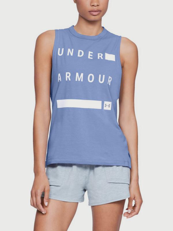 Tílko Under Armour Muscle Tank Linear Wordmark Modrá