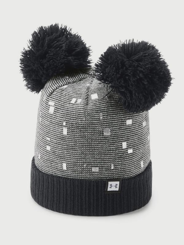 Čepice Under Armour Girls Double Pom Beanie Černá