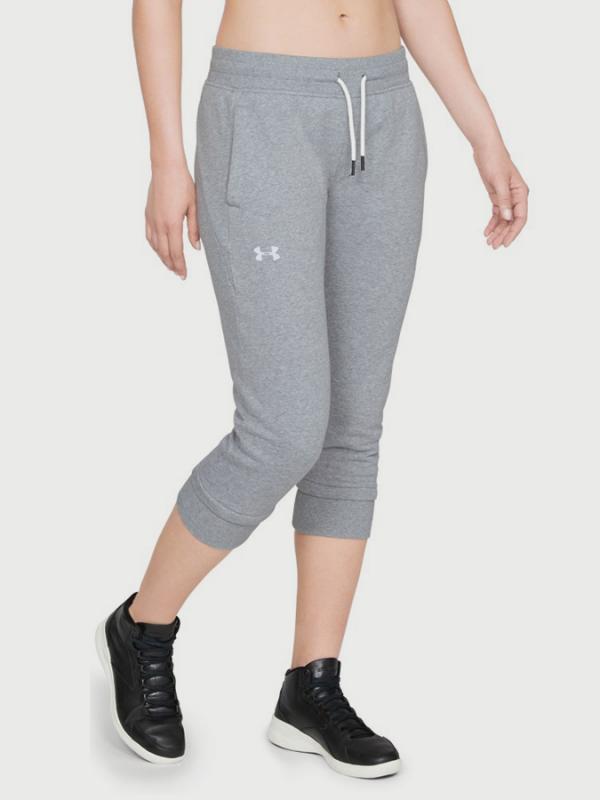Tepláky Under Armour Cotton Fleece Slim leg Crop Šedá
