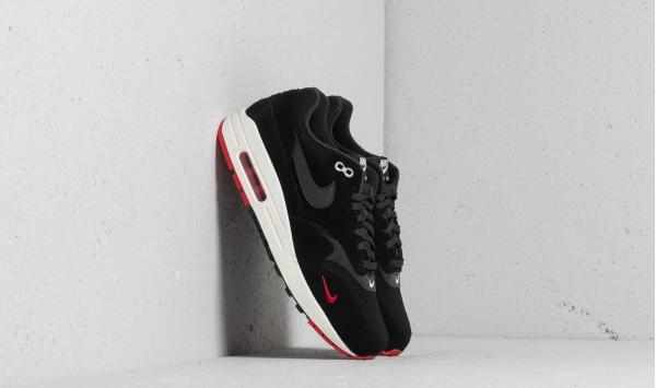 Nike Air Max 1 Premium Black/ Oil Grey-University Red