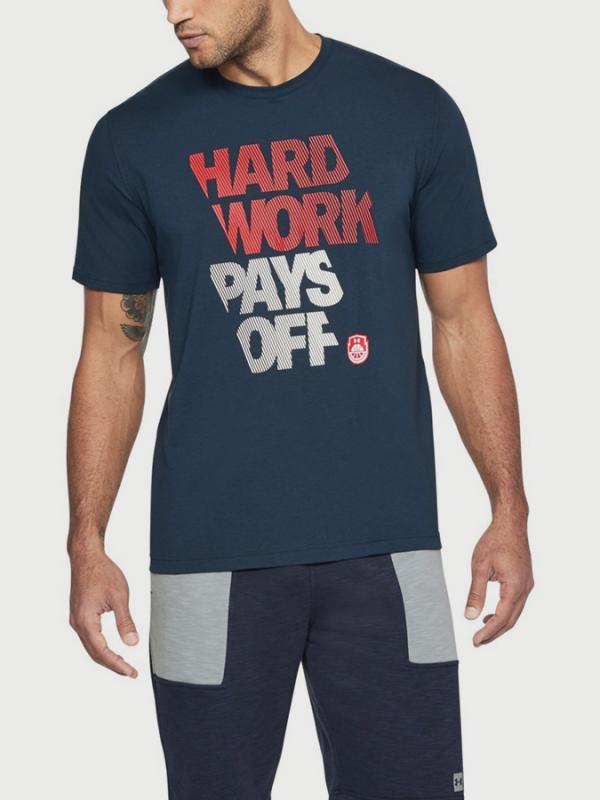 Tričko Under Armour Bball Hard Work SS Modrá