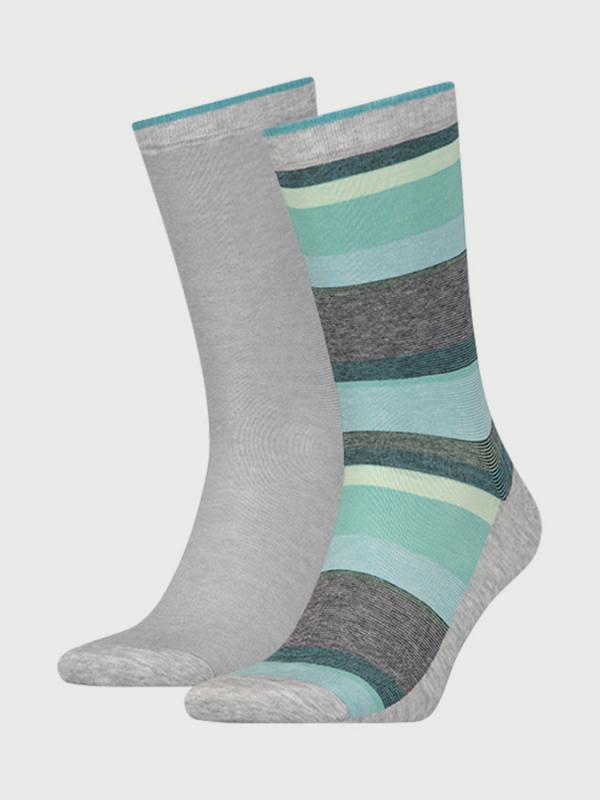 Ponožky LEVI'S 168Sf Regular Micro Stripe Graphic 2 Pack Šedá