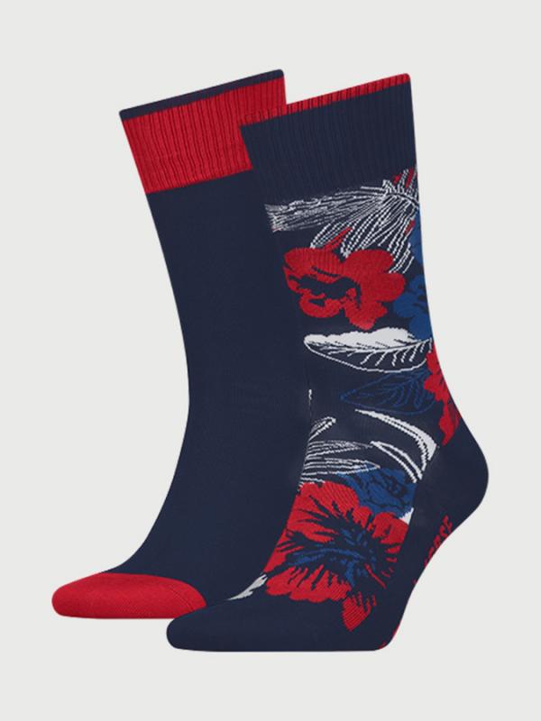 Ponožky LEVI'S 168Sf Hawaiian Print 2 Pack Červená