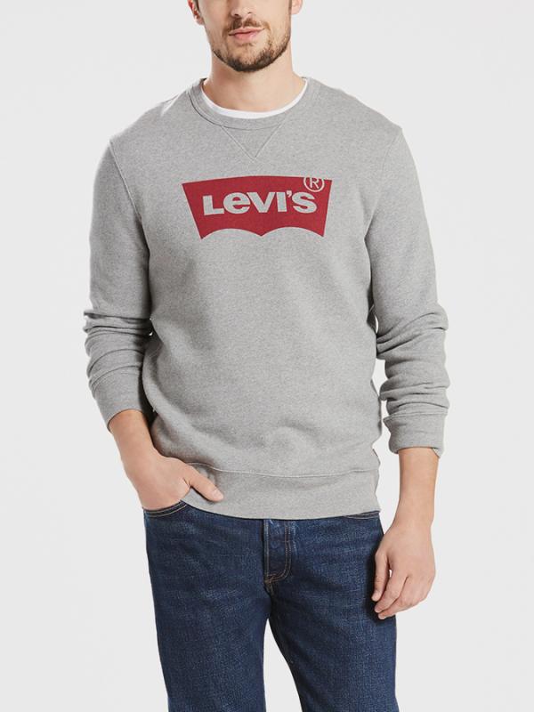 Mikina LEVI'S Graphic Crew B Hm Fleece Midtone Grey H Šedá