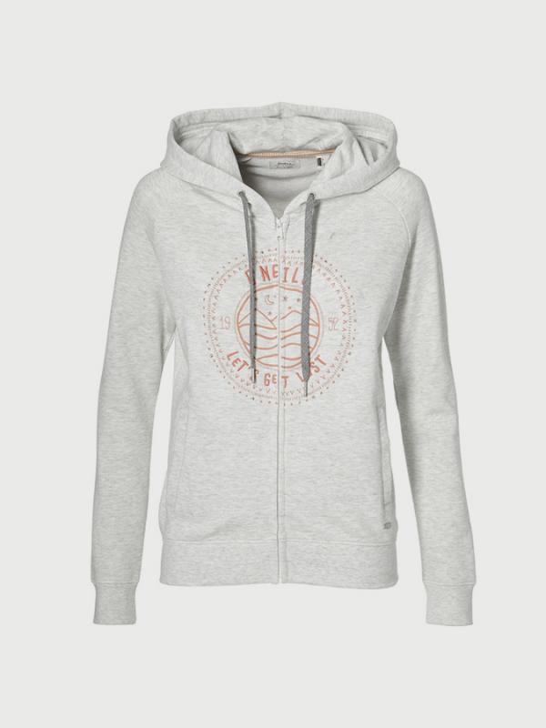 Mikina O´Neill Lw Easy Fantastic Fz Hoodie Bílá