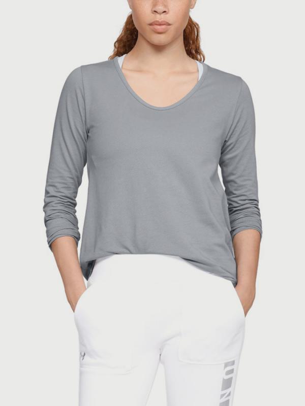 Tričko Under Armour Pindot Open Back LS Šedá