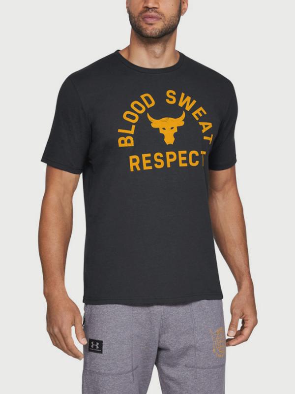 Tričko Under Armour Project Rock Blood Sweat Respect-SS T Černá
