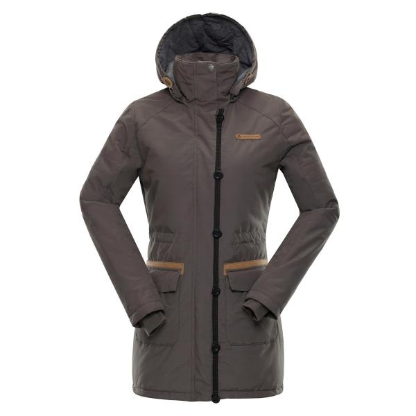 ALPINE PRO EDITE 4 ŽLUTÁ / HNĚDÁ Dámský Kabát XL