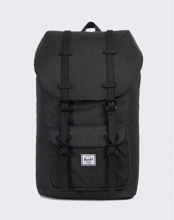 Herschel Supply Little America Black Crosshatch/Black Rubber