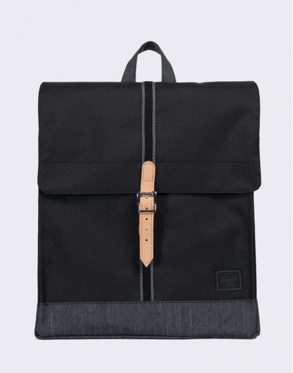 Herschel Supply City Mid-Volume Offset Black/Black Denim