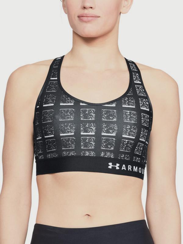 Kompresní podprsenka Under Armour Mid Keyhole Print Černá