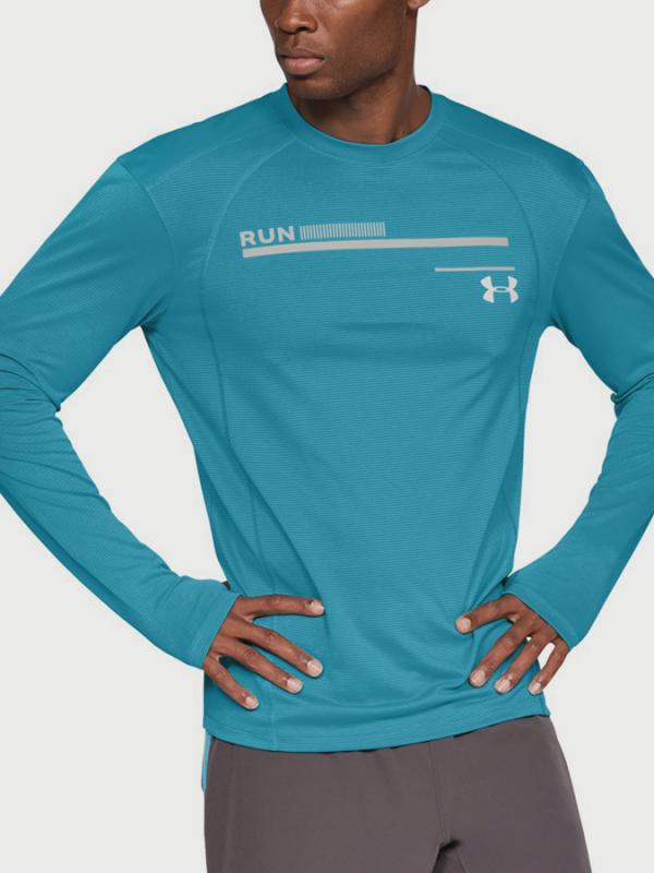 Tričko Under Armour Simple Run Graphic Longsleeve Modrá