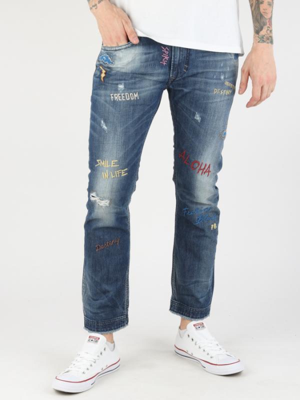 Džíny Diesel D-THAVAR-RE PANTALONI Modrá