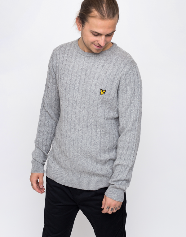 Lyle & Scott Cable D24 Light Grey Marl L