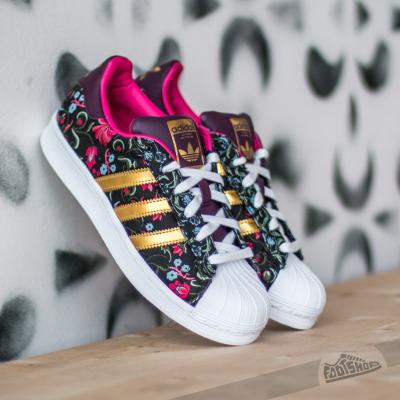 adidas Superstar W Core Black/ Gold Metal/ Merlot