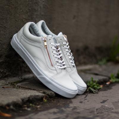 Vans Old Skool Zip Leather True White/ Gold