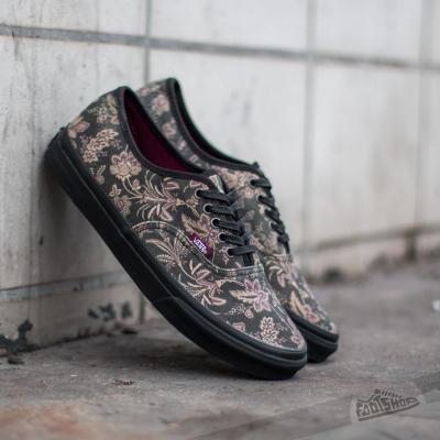 Vans Authentic Slim (Suede Floral) Black/ Blanc De Blanc