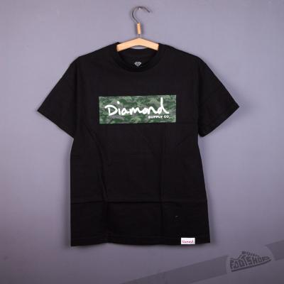 Diamond Tonal Camo Box Logo TEE Black