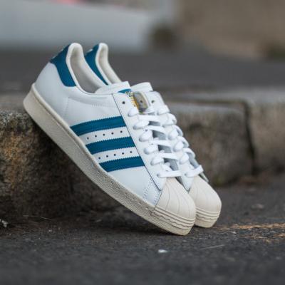 adidas Superstar 80s White/ Dark Roy/ Chalk 2